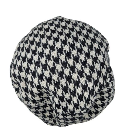 Disney Parks Authentic Black White Houndstooth Newsboy Cap Rhinestone Mickey - Picture 6 of 9